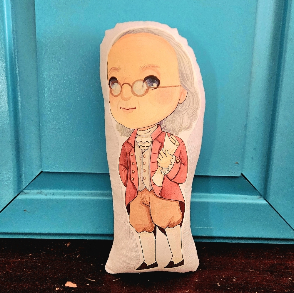 Benjamin Franklin Founding Father Pillow Pal. New.